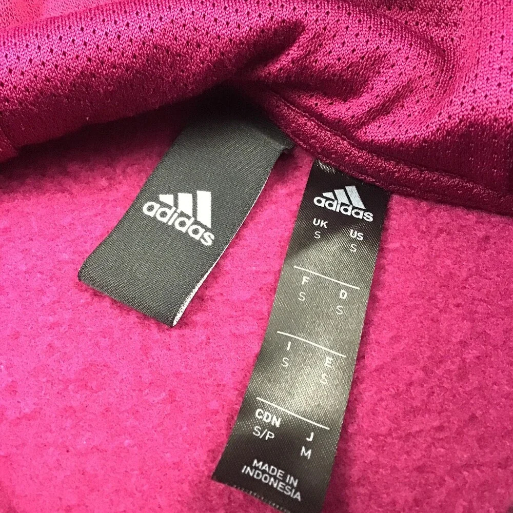 Adidas Hoodie Men Small Pink Trefoil All Over Print Pullover Sweatshirt AOP